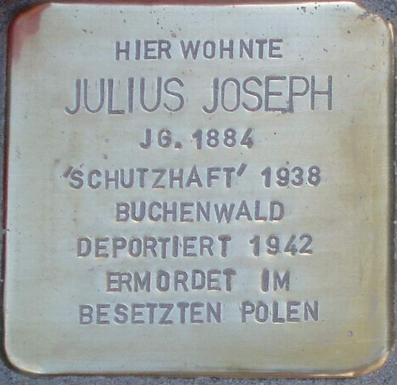 Stolperstein für Julius Joseph (Foto: Thomas Garde, Magdeburg)