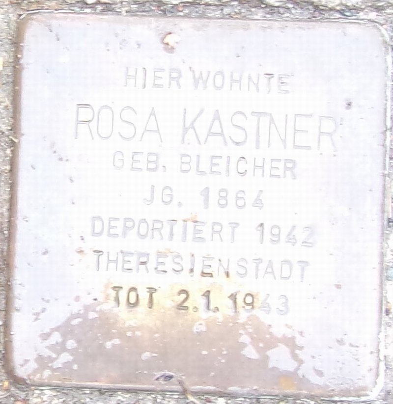Stolperstein für Rosa (Reicie) Kastner (Archiv Chronik)