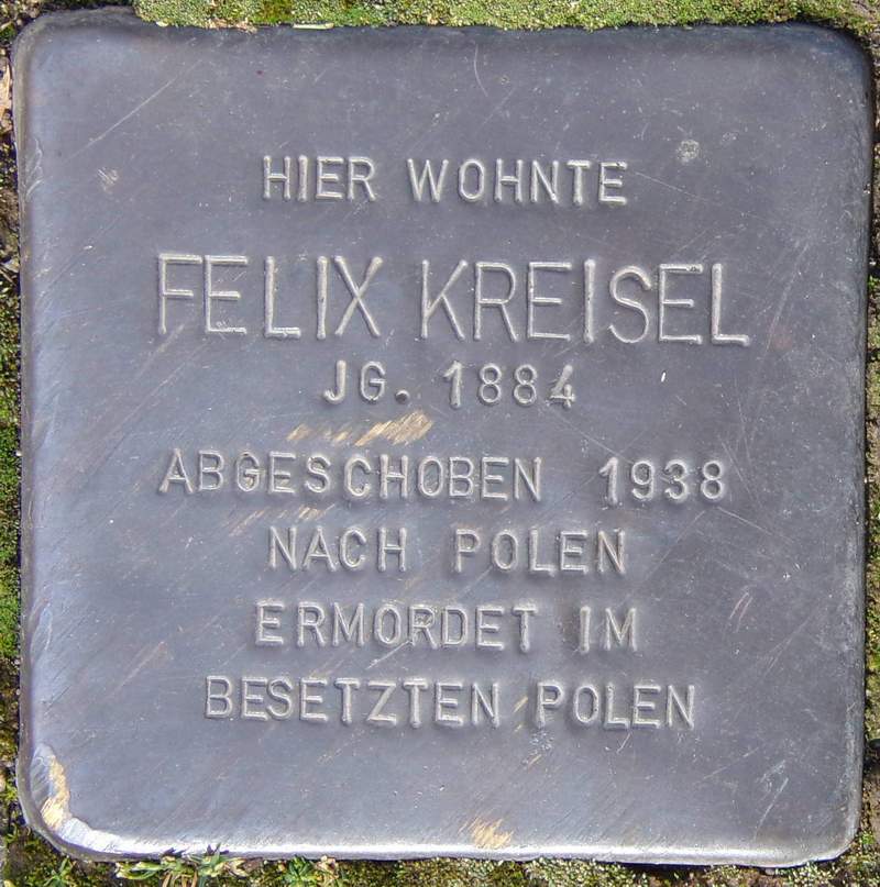 Stolperstein für Felix Kreisel (Archiv Chronik)