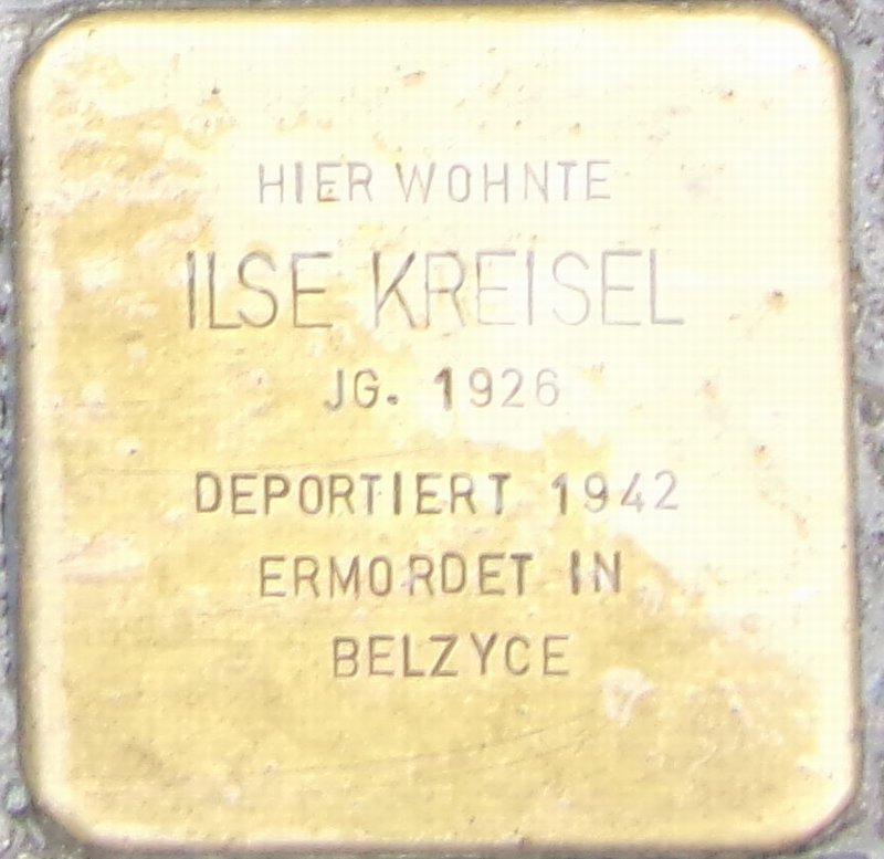 Stolperstein für Ilse Kreisel (Archiv Chronik)