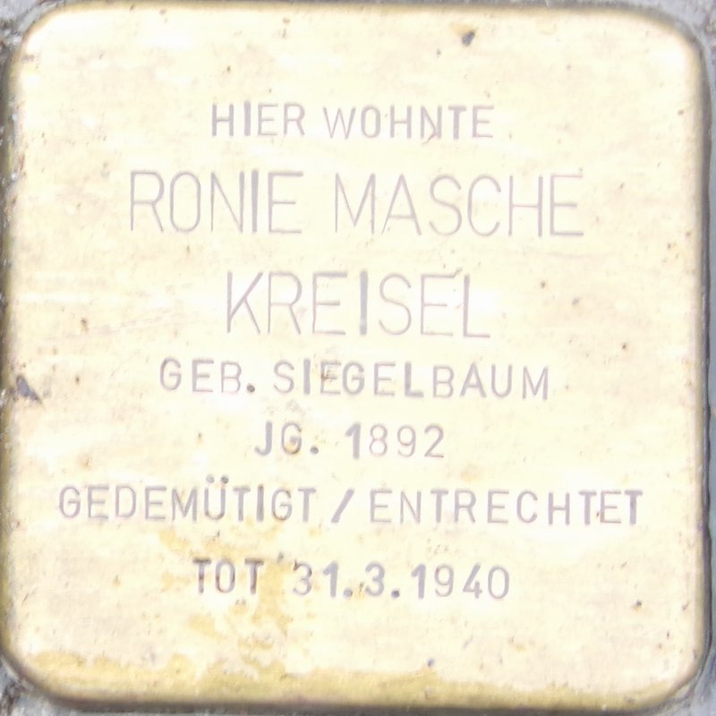 Stolperstein für Ronie Masche Kreisel (Archiv Chronik)