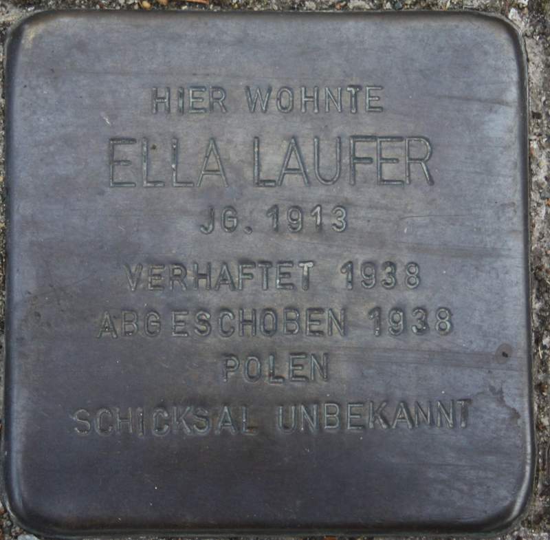 Stolperstein für Ella Laufer (Archiv Chronik)