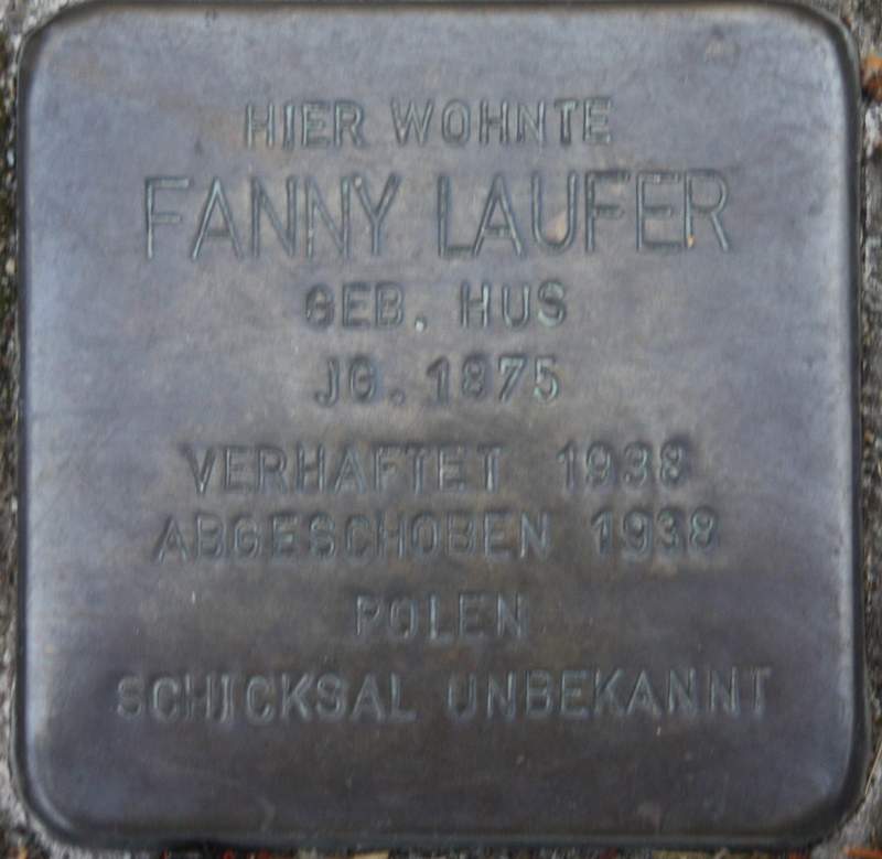 Stolperstein für Fanny Laufer (Archiv Chronik)