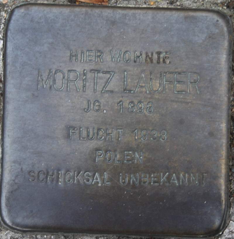 Stolperstein für Moritz Laufer (Archiv Chronik)