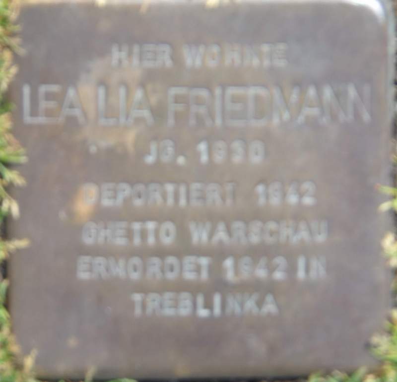 Stolperstein für Lea Lia Friedmann (Archiv Chronik)