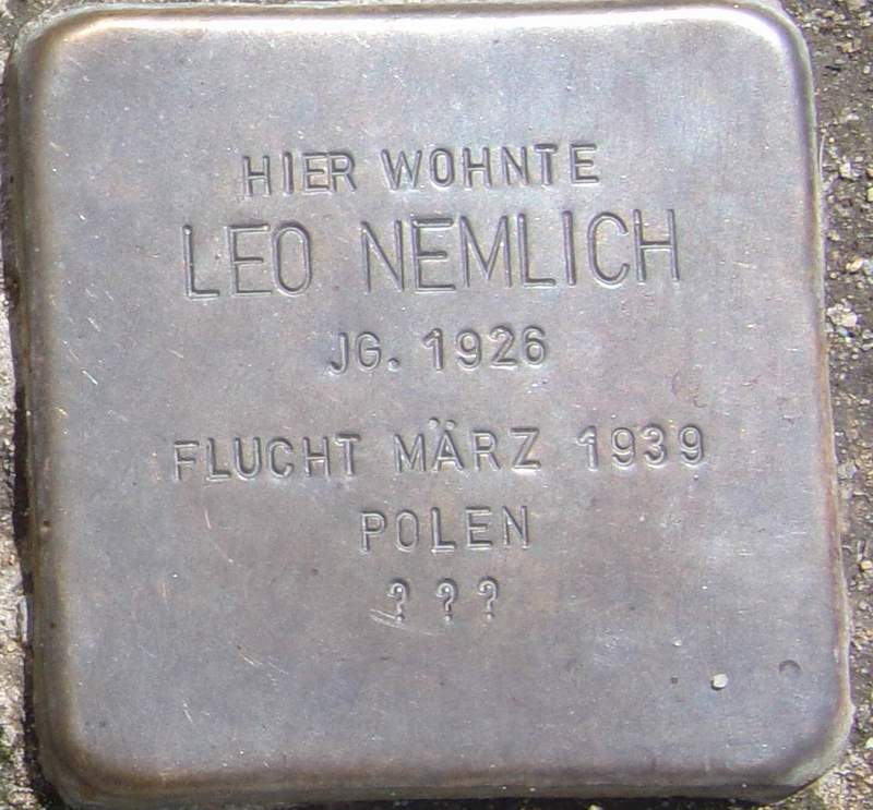 Stolperstein für Leo (Leopold) Nemlich (Archiv Chronik)