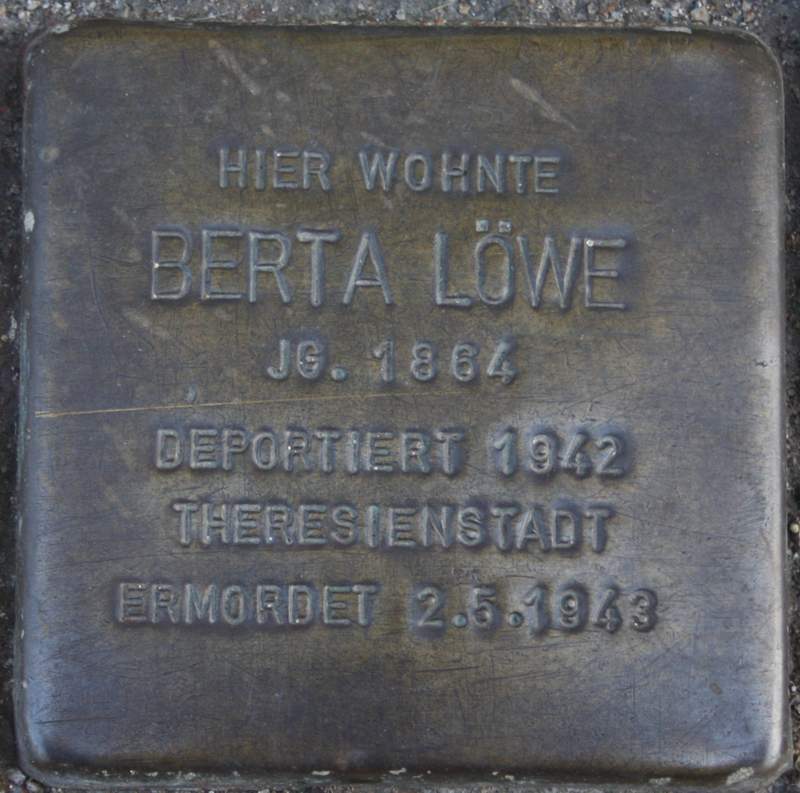 Stolperstein für Bertha Löwe (Archiv Chronik)