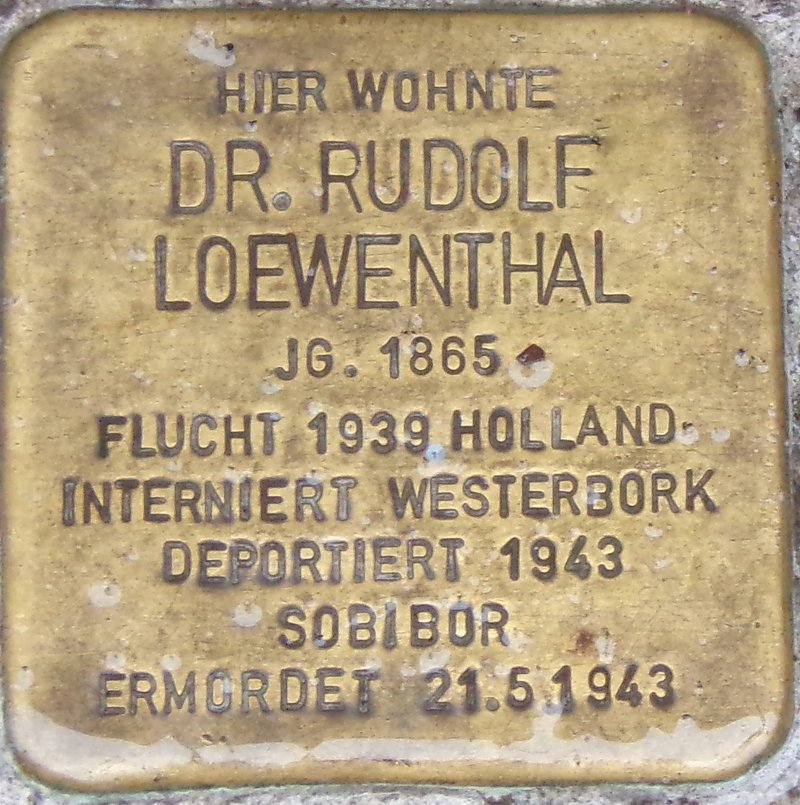 Stolperstein für Dr. Rudolf Loewenthal (Archiv Chronik)