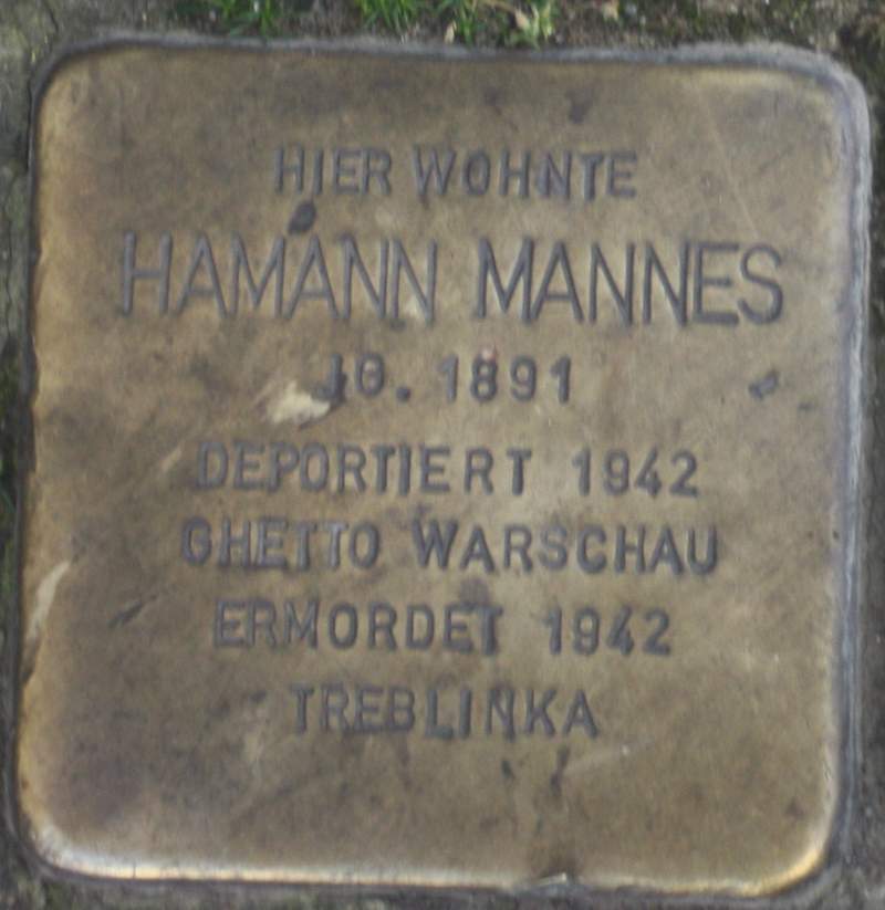 Stolperstein für Hamann (Hermann) Mannes (Archiv Chronik)