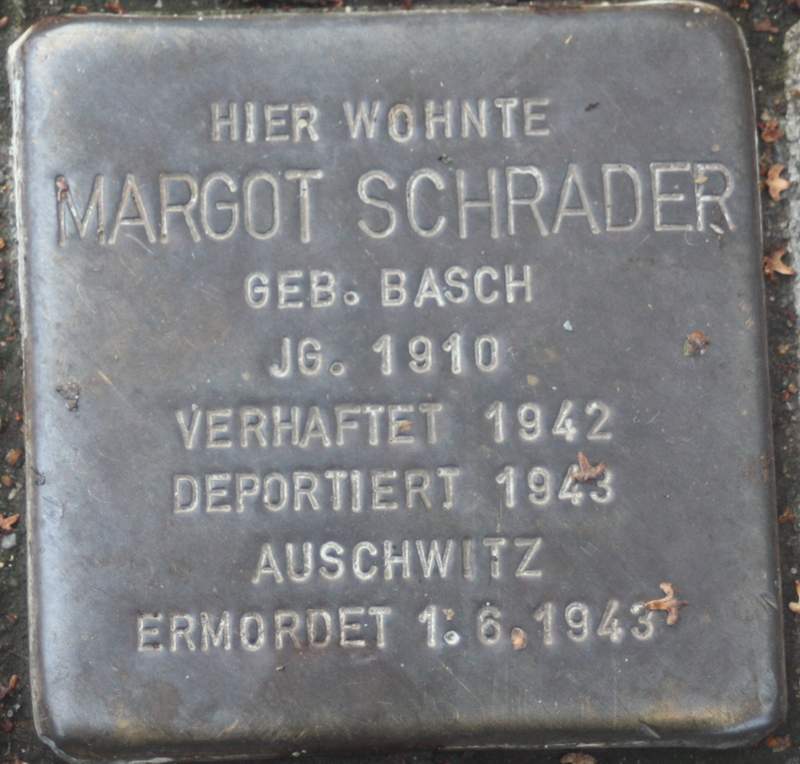 Stolperstein für Margot Schrader (Archiv Chronik)