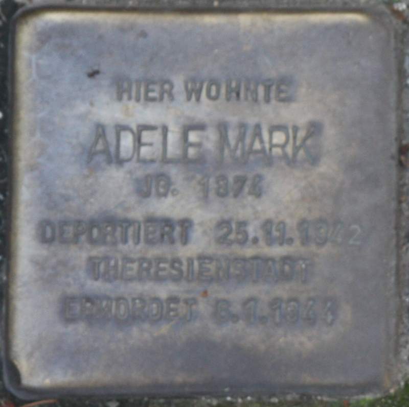 Stolperstein für Adele Mark (Archiv Chronik)