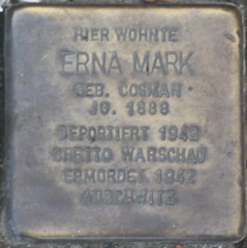 Stolperstein für Erna Mark (Archiv Chronik)