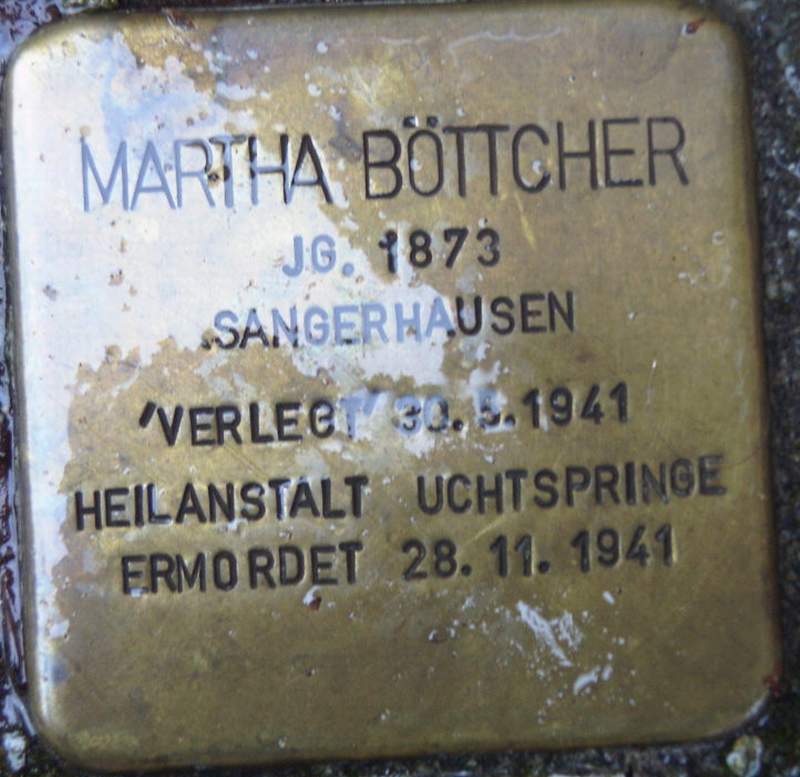 Stolperstein für Magdalena Elsbeth Martha Böttcher (Archiv Chronik)