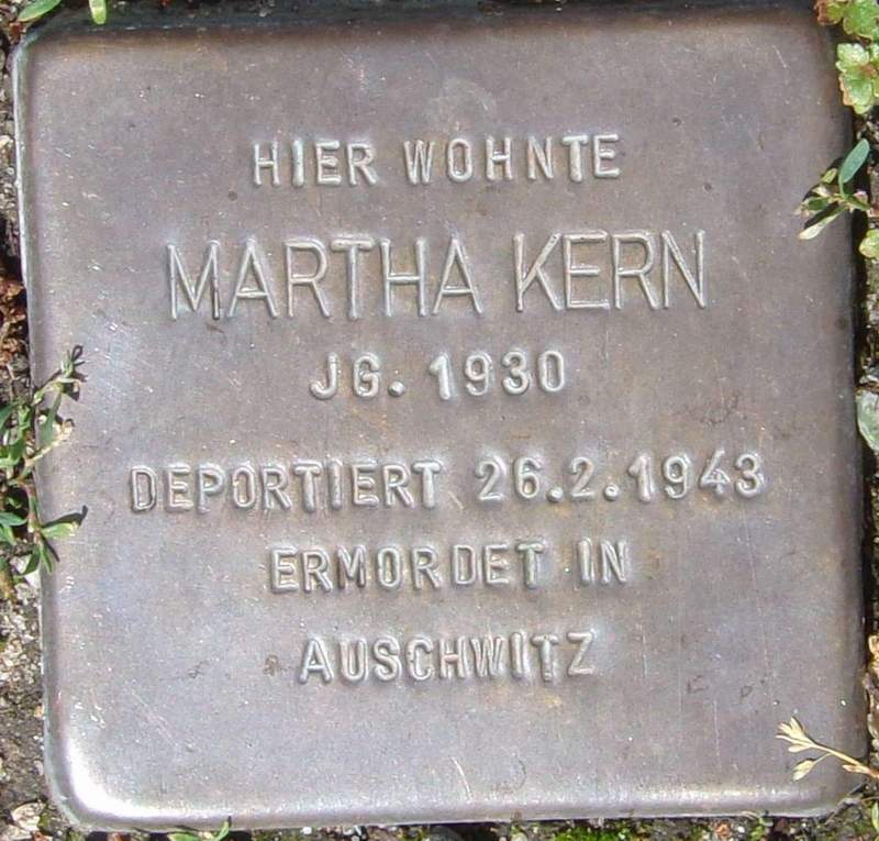 Stolperstein für Martha Kern (Archiv Chronik)