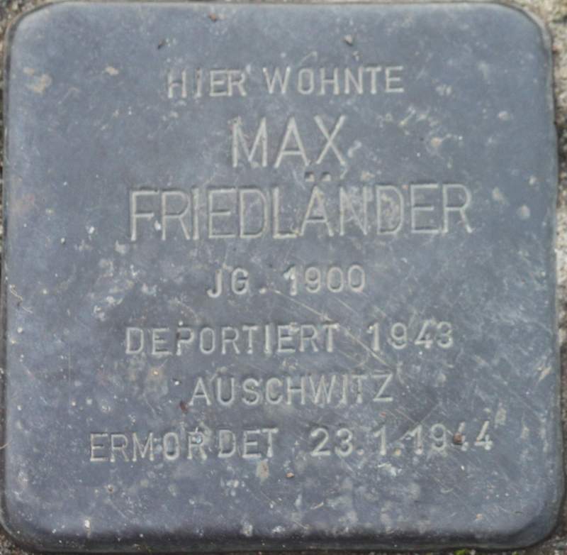 Stolperstein für Max Martin Friedländer (Archiv Chronik)