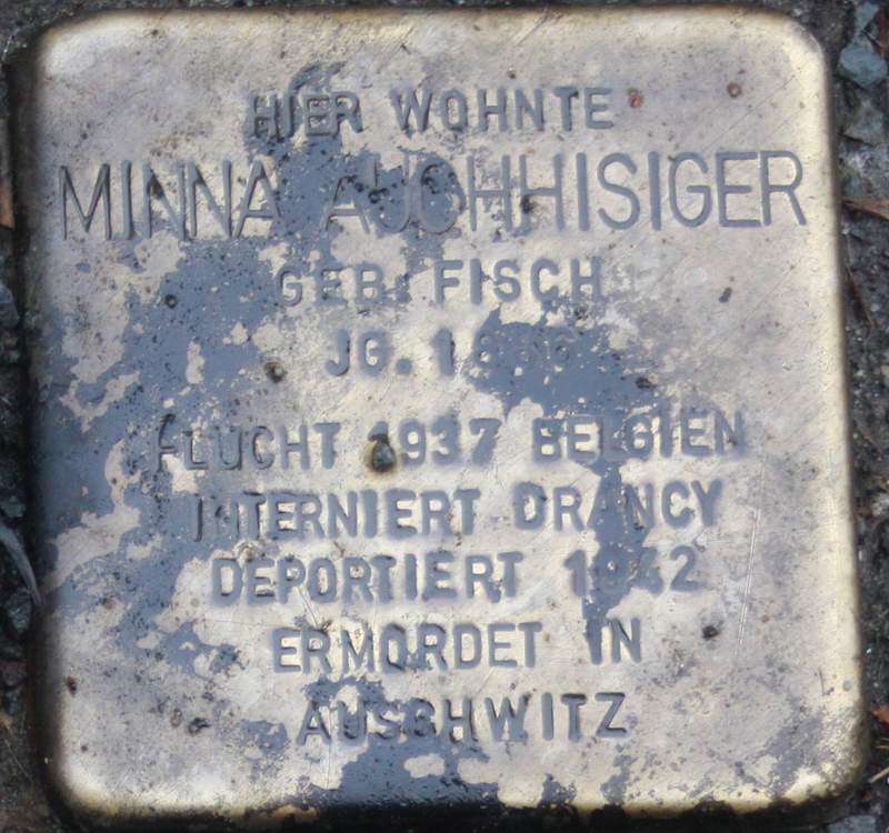 Stolperstein für Minna Auchhisiger (Archiv Chronik)