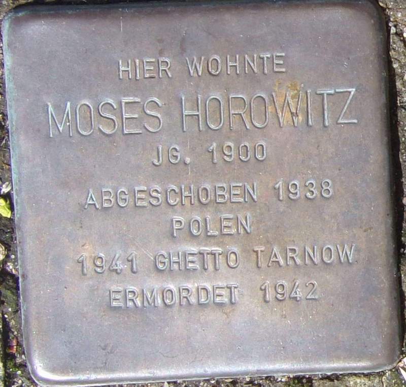 Stolperstein für Moses Horowitz (Archiv Chronik)