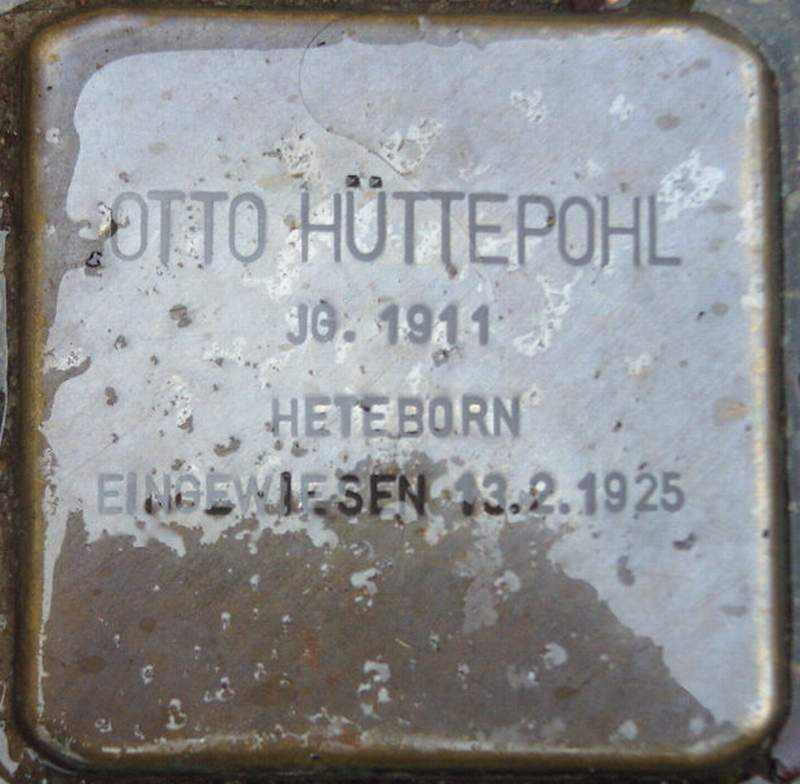 Stolperstein für Otto Karl Hüttepohl (Archiv Chronik)