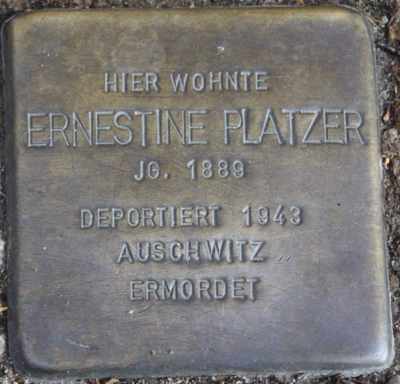Stolperstein für Ernestine (Netty) Platzer (Archiv Chronik)