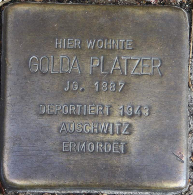 Stolperstein für Golda Platzer (Archiv Chronik)
