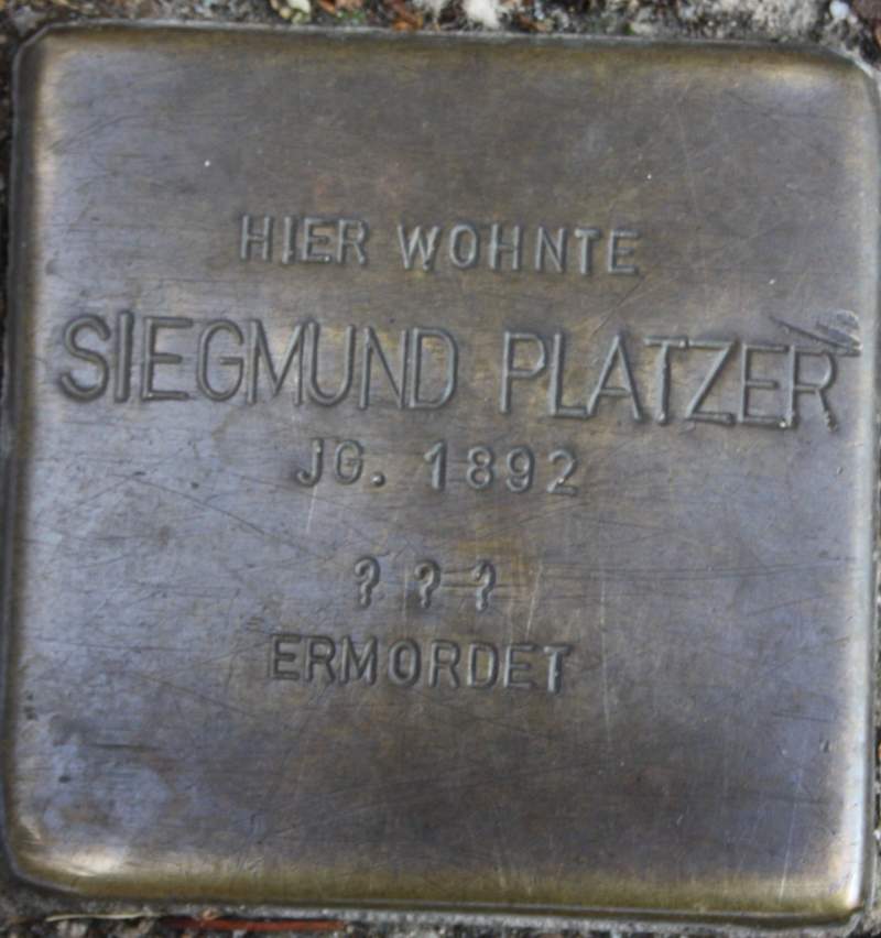 Stolperstein für Siegmund Platzer (Archiv Chronik)