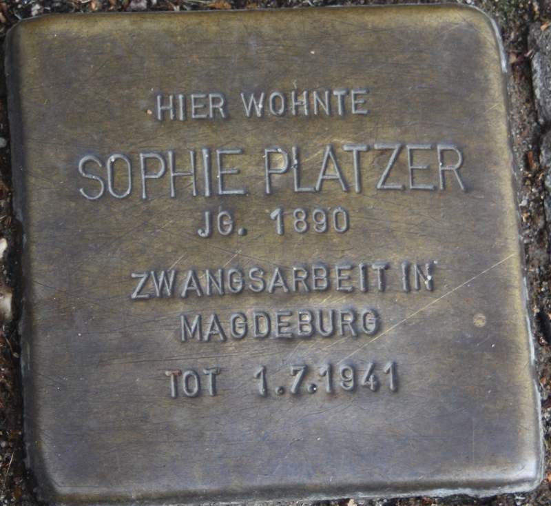 Stolperstein für Sophie Marie Platzer (Archiv Chronik)