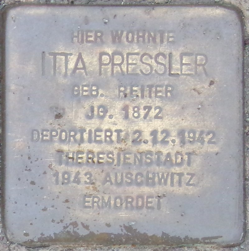 Stolperstein für Itta Pressler (Archiv Chronik)