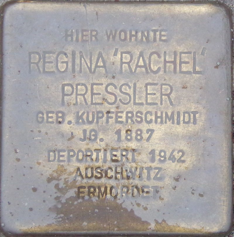 Stolperstein für Regina [Rachel] Pressler (Archiv Chronik)