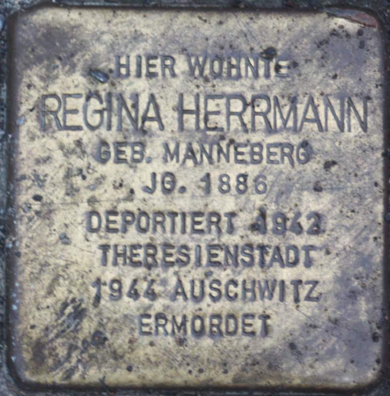 Stolperstein für Regina Herrmann (Archiv Chronik)