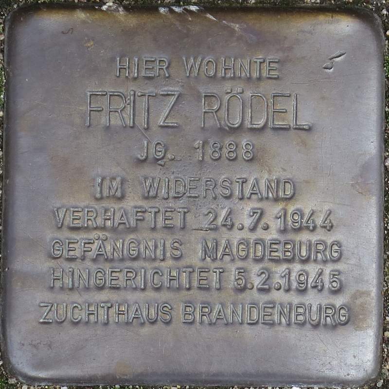 Stolperstein für Fritz Rödel (Foto: Thomas Garde, Magdeburg)