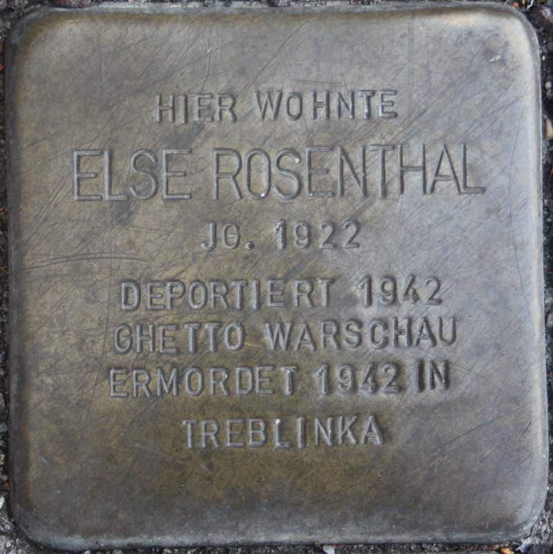 Stolperstein für Else Rosenthal (Archiv Chronik)