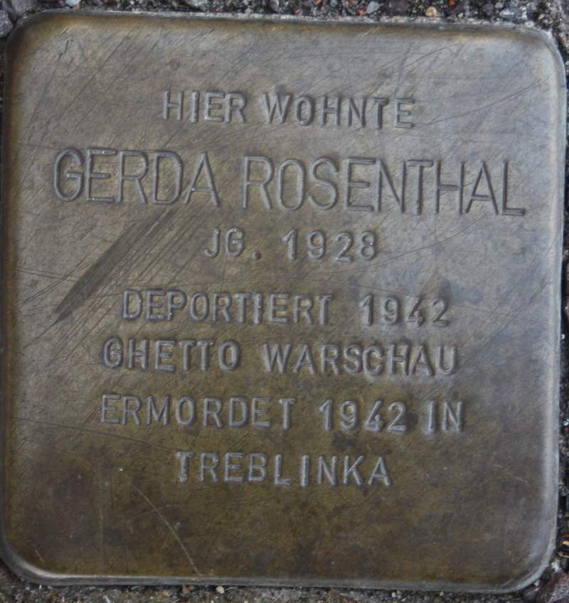 Stolperstein für Gerda Rosenthal (Archiv Chronik)