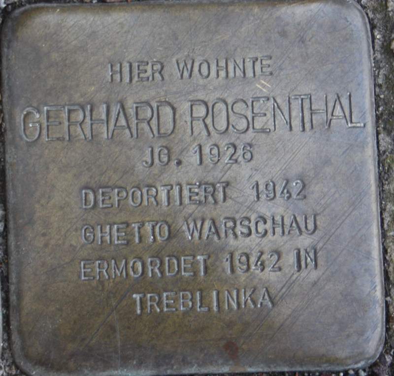 Stolperstein für Gerhard Oskar Rosenthal (Archiv Chronik)