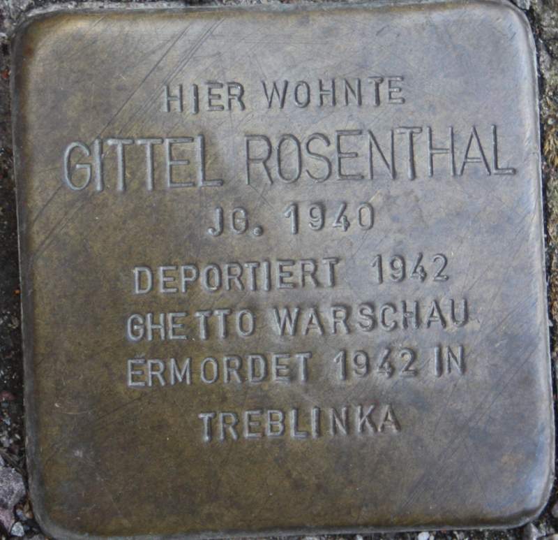 Stolperstein für Gittel Rosenthal (Archiv Chronik)