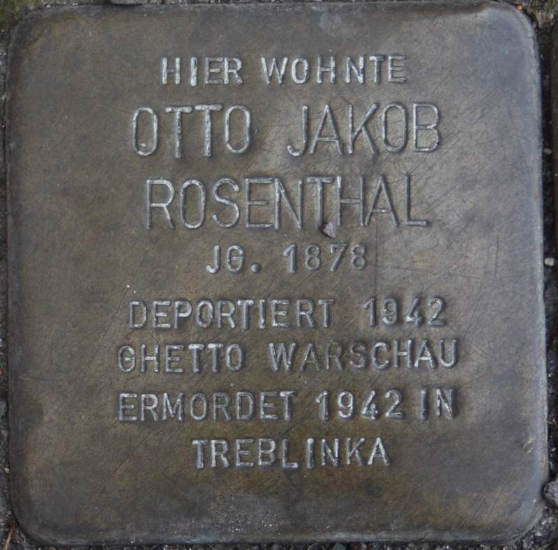Stolperstein für Otto Jakob Rosenthal (Archiv Chronik)
