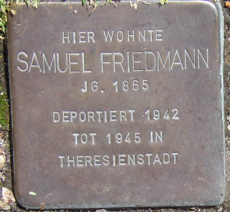 Stolperstein für Samuel Friedmann (Archiv Chronik)