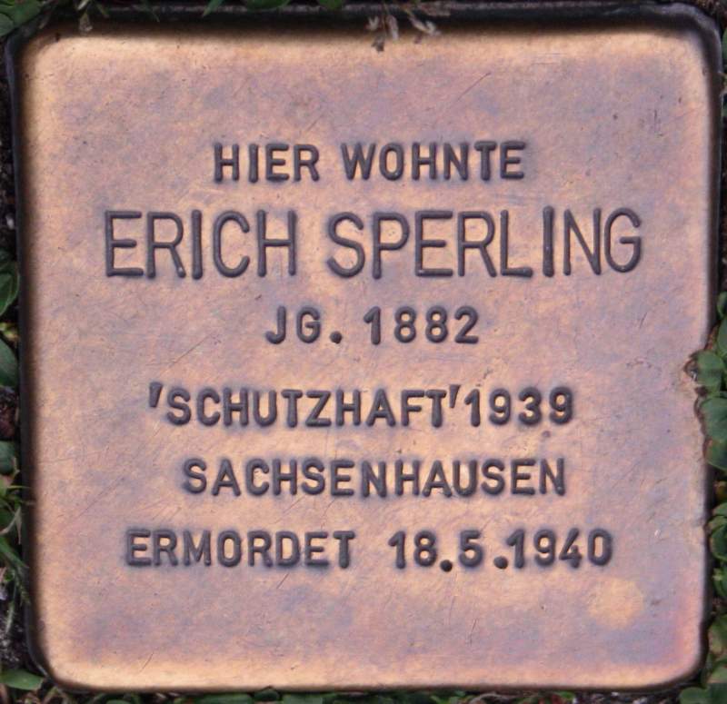 Stolperstein für Erich Magnus Sperling (Archiv Chronik)
