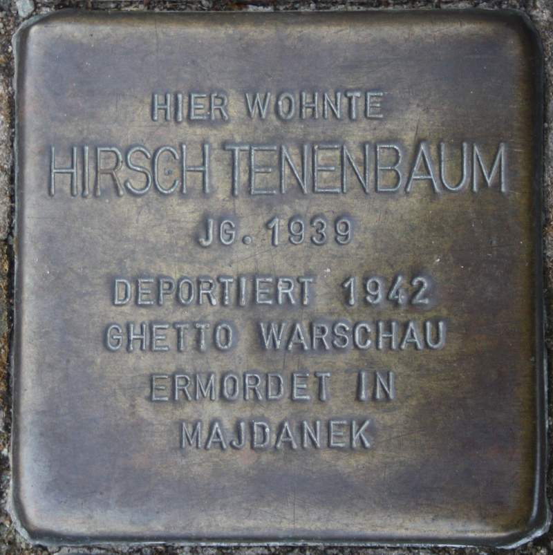 Stolperstein für Hersch Zwi Hermann Tennebaum (Archiv Chronik)