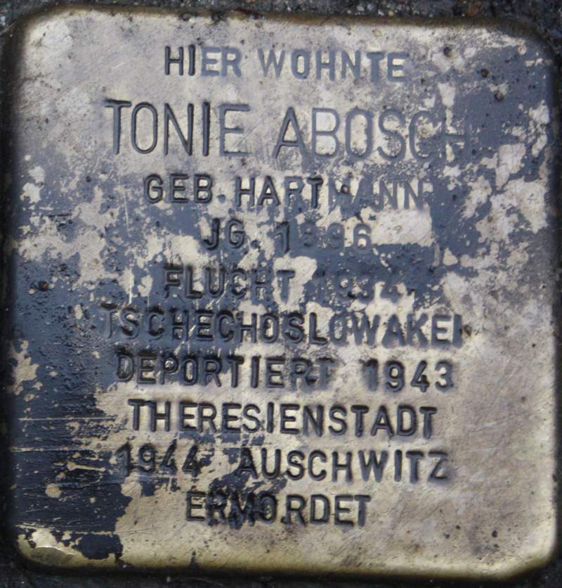 Stolperstein für Tonie Abosch (Archiv Chronik)