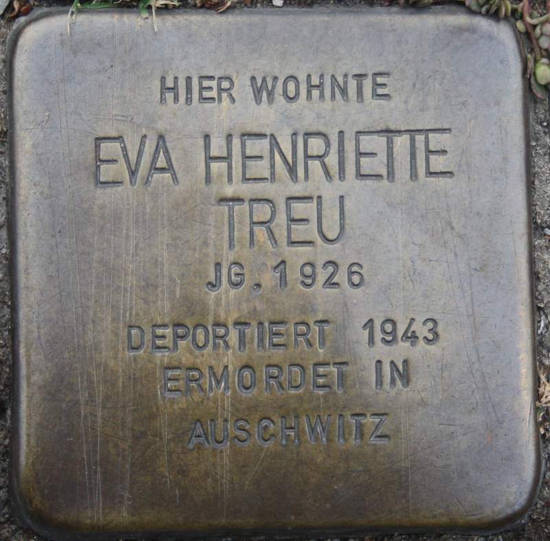 Stolperstein für Eva Henriette Treu (Archiv Chronik)