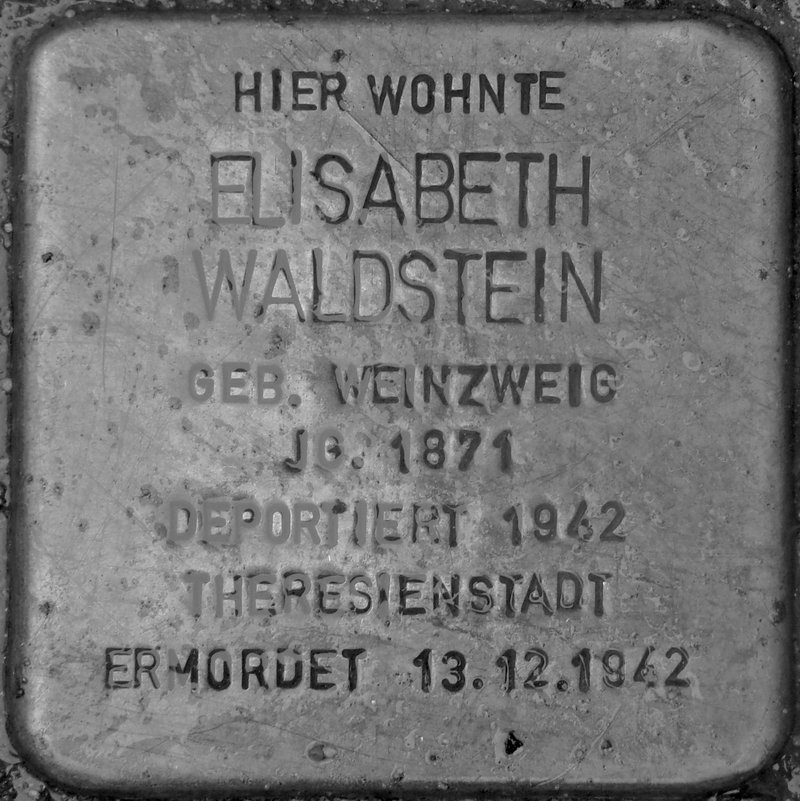 Stolperstein für Elisabeth Waldstein (Archiv Chronik)