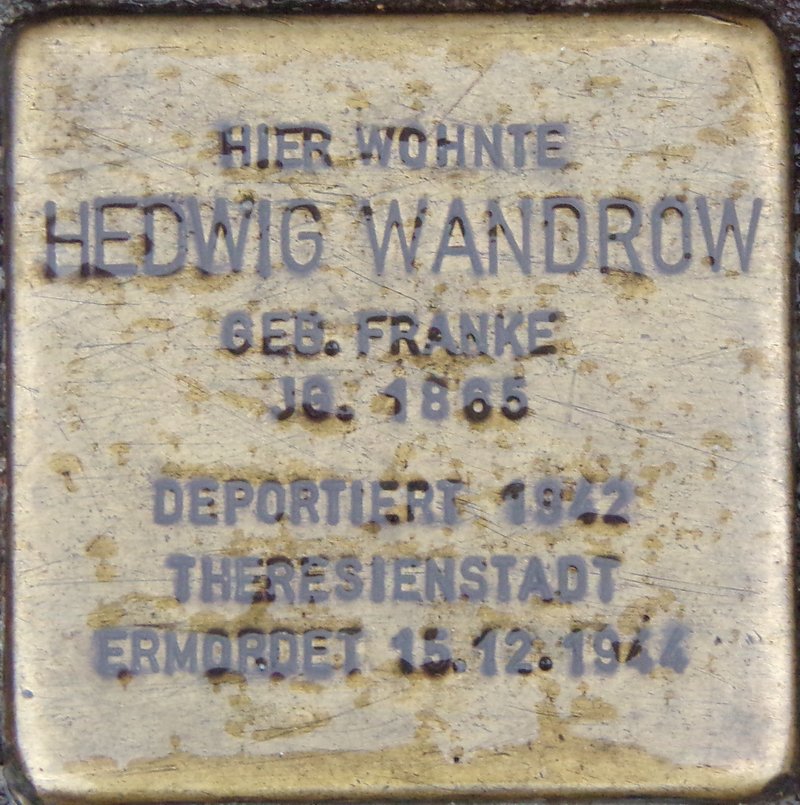 Stolperstein für Hedwig Wandrow (Archiv Chronik)
