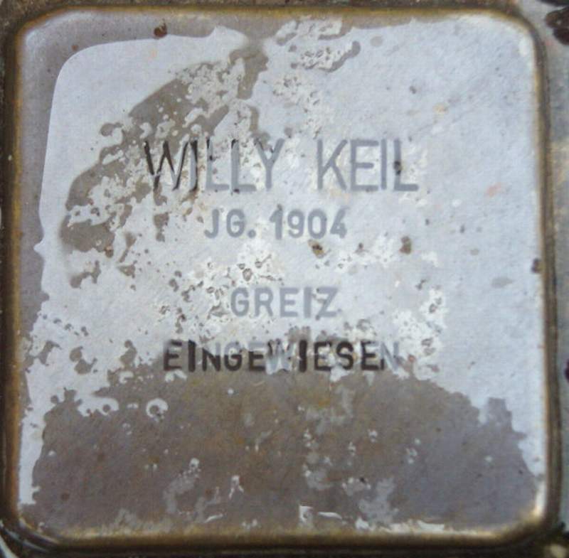 Stolperstein für Ernst Willy Keil (Archiv Chronik)