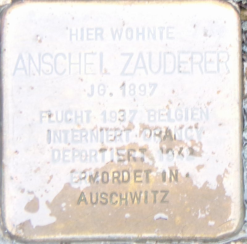Stolperstein für Anschel Zauderer (Archiv Chronik)