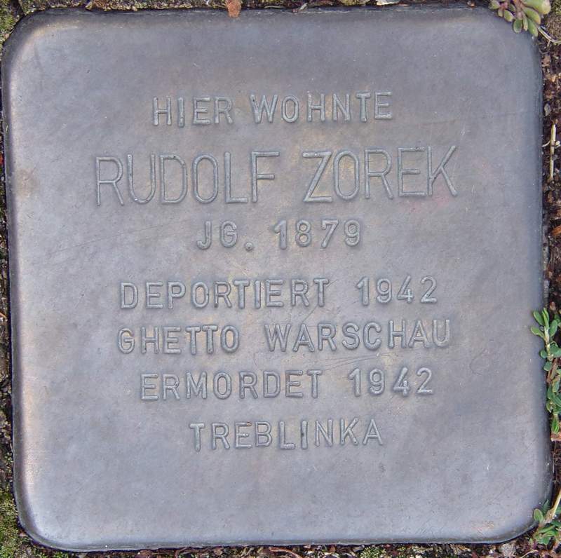 Stolperstein für Rudolf Zoreck (Archiv Chronik)