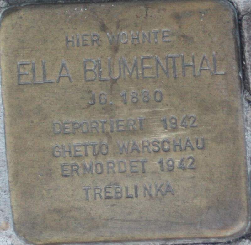 Stolperstein für Ella Blumenthal (Archiv Chronik)