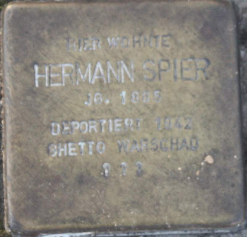 Stolperstein für Hermann Spier (Archiv Chronik)