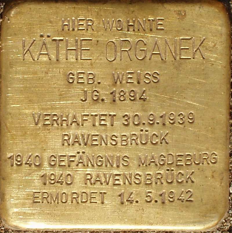 Stolperstein für Käthe Organek (Foto: Thomas Garde, Magdeburg)
