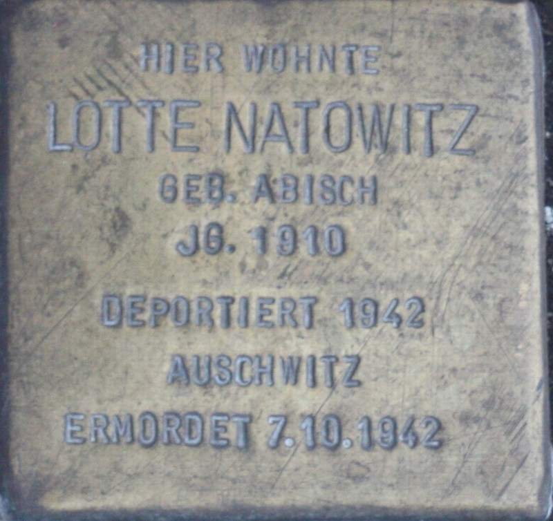 Stolperstein für Lotte Natowitz (Archiv Chronik)