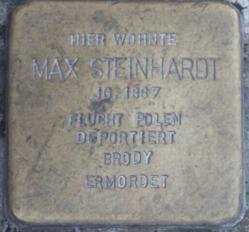 Stolperstein für Max Steinhardt (Archiv Chronik)